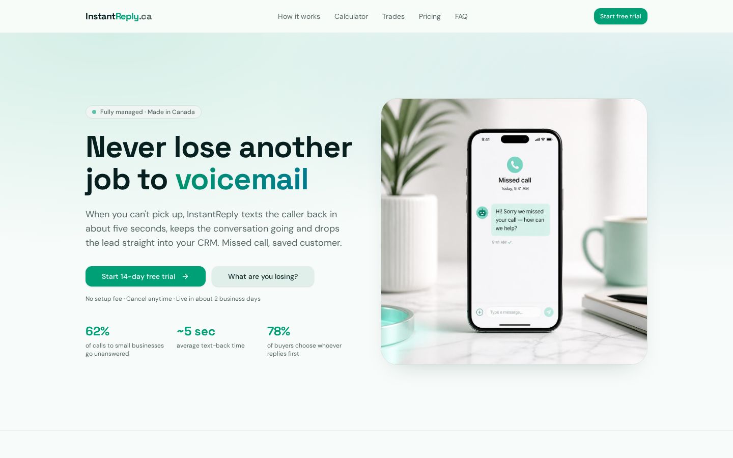 InstantReply website